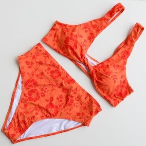 Orange Floral Bikini